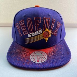 Mitchell & Ness Phoenix Suns Spray Paint Purple Orange Brim Snapback Hat Cap New
